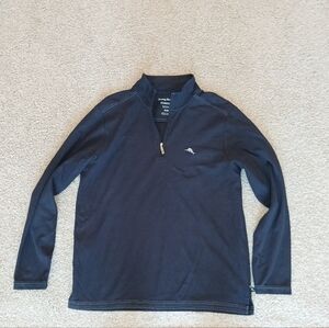 Tommy Bahama IslandZone Quarter-Zip Pullover Black Medium
